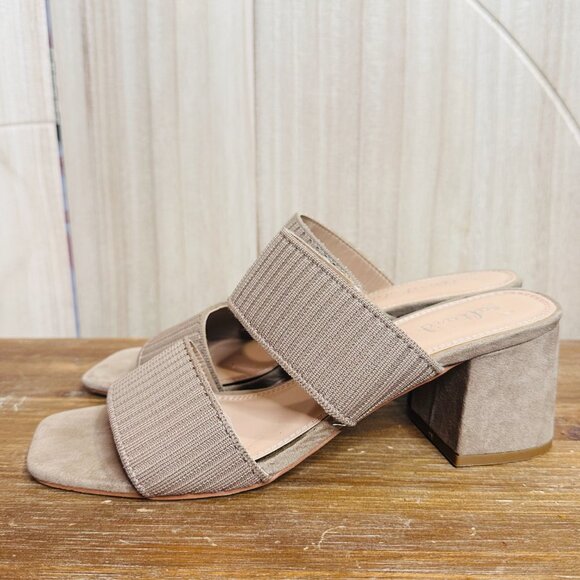 Altar'd State 7.5 Lisah Taupe Slip On Block Heels Altard State - Picture 3 of 6